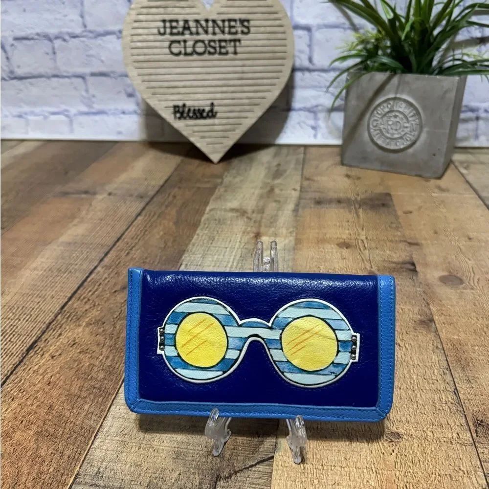 Brighton Leather Eyeglass Sunglasses Case Pouch Multicolor